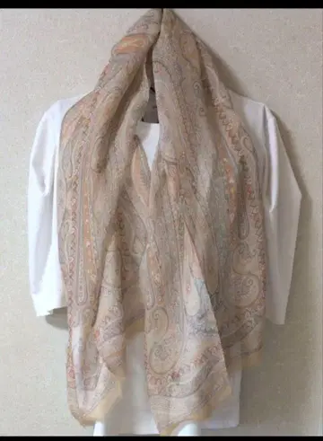 ETRO 페이즐리 무늬 실크 롱 스카프