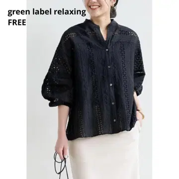 green label relaxing INDIA 레이스 블라우스 블랙