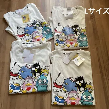 새상품 산리오 4장 세트 하피단부이 돈펜 콜라보 티셔츠 L 사이즈