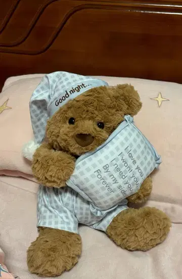 파자마를 입은 곰 봉제 인형