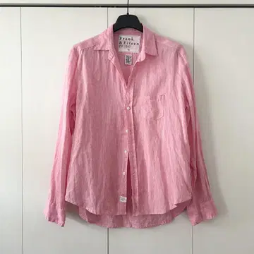 새상품급 프랭크 앤 아이린 린넨 셔츠 핑크 긴팔 린넨