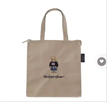 폴로 베어 자수 토트백 랄프 로렌 베이지