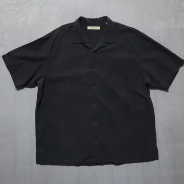 Tommy Bahama 실크 오픈 카라 XXL 흑먹색 2200