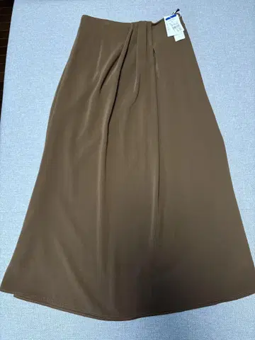 브라운 플레어 스커트 허리밴딩