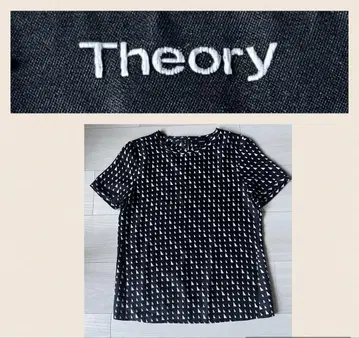 Theory 반팔 블라우스 블랙 무늬