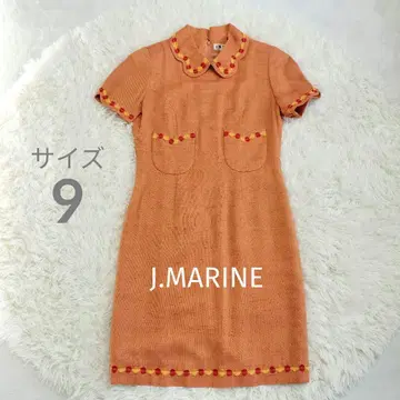 J.MARINE 스캘럽 카라 레트로 원피스 일본제 9 오렌지