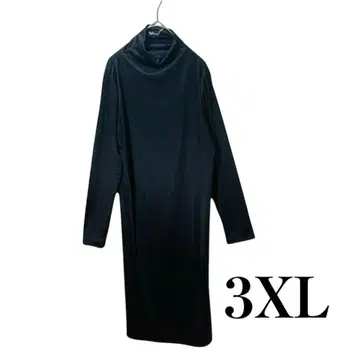 [아즈루테] 원피스 여성용 가을/겨울 안감 벨로아 긴팔 3XL 블랙 검정