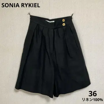 SONIA RYKIEL 하프 팬츠 린넨 100% 블랙 36 프랑스제