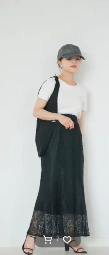 fifth 다나카 아키코 콜라보 하이 웨스트 레이스 머메이드 스커트