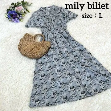 mily bilet 미니 꽃무늬 플레어 원피스 L 짙은 블루 밀리 빌렛