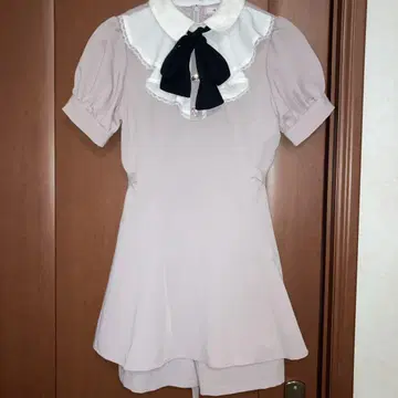 앙크루즈 셋업 핑크 지뢰 양산 리본 비쥬 원피스