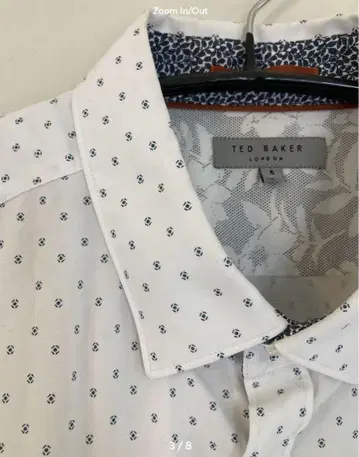 TED BAKER 테드 베이커 화이트 프린트 셔츠 사이즈 5 XL