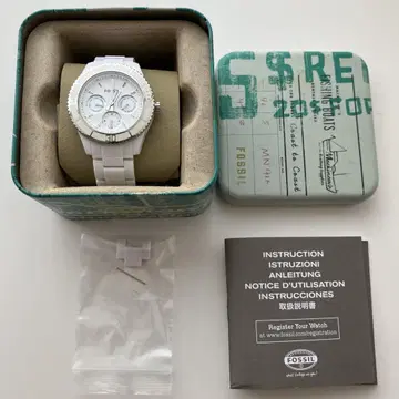 FOSSIL 화이트 크로노그래프 손목시계