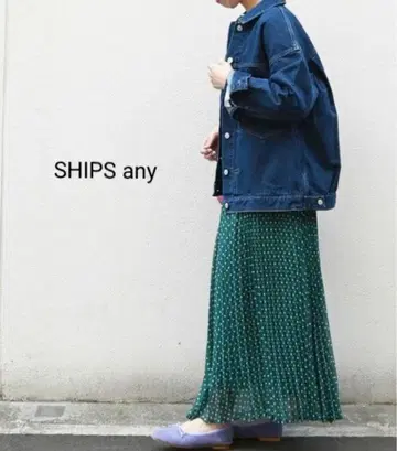 SHIPS any 도트 플리츠 스커트