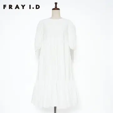 새상품급 FRAY I.D 레이스업 티어드 원피스 화이트 F *BD1193