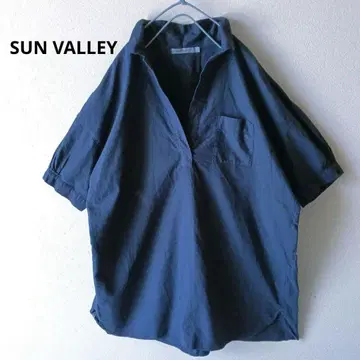 SUN VALLEY 블라우스 오버 셔츠 루즈핏 코튼 네이비 컬러