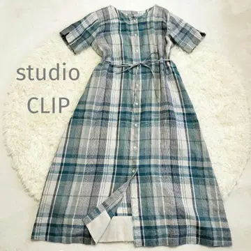 studio CLIP 린넨 체크 2way 원피스 M