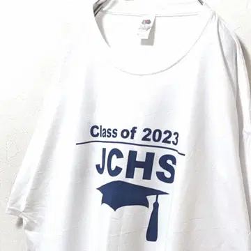 프룻 오브 더 룸 JCHS 로고 티셔츠 화이트 화이트 XL 구제 의류