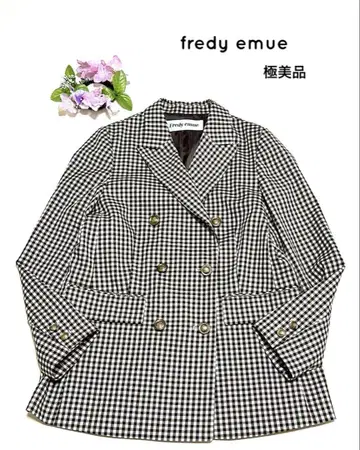 프레디 에미 더블 브레스트 자켓 하우스 체크 자켓 골드 버튼