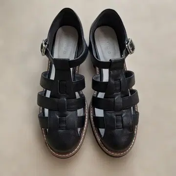 fauve. 구르카 샌들 천연 가죽 블랙 23.5cm