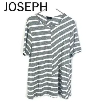 조셉 JOSEPH 보더 티셔츠 반팔 얇은 소재 멜란지 그레이 화이트