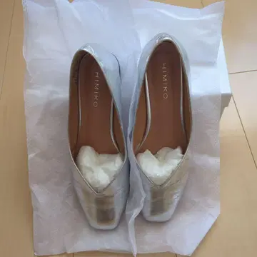 히메코 실버 플랫 슈즈