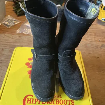 Chippewa 블랙 엔지니어 부츠