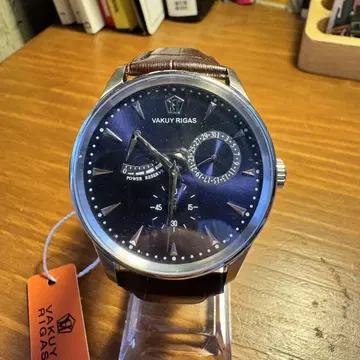 새상품 VAKUY RIGAS 오토매틱 파워 리저브 포인터 날짜 41mm
