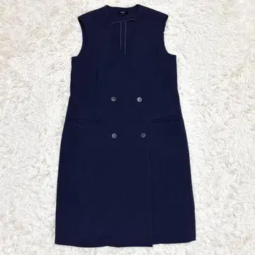 컨디션 최상 띠어리 23SS 롱베스트 M 네이비 워셔블 베스트