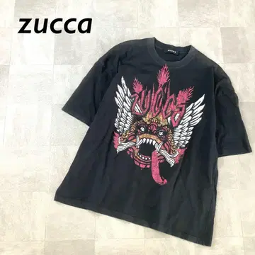 zucca 프론트 빅 프린트 티셔츠 반팔 블랙