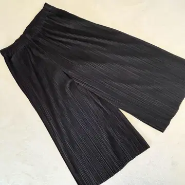 카즈미 플리츠 가우초 팬츠 허리밴딩 블랙 F 사이즈 여성용