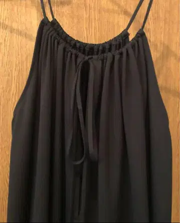 CABaN 큐프라 폴리에스테르 저지 개더 원피스 블랙