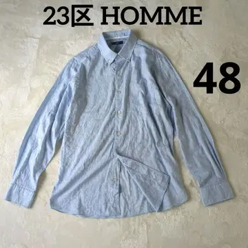23구 HOMME 긴팔 셔츠 스카이블루 48 라이트 블루 버튼 다운 셔츠