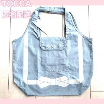 TOCCA 블루 화이트 리본 디자인 에코백 토트 백