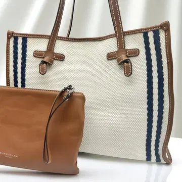GIANNI CHIARINI 토트백 말첼라 캔버스 A4 화이트