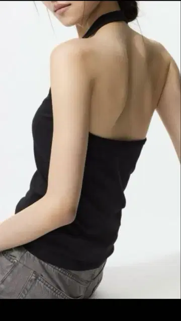 새상품 2장 세트 에어리즘 코튼 오픈 백 홀터 브라 탑