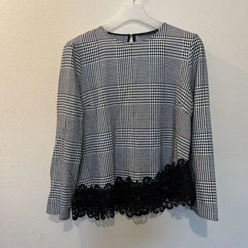 자라 체크 컷 티셔츠