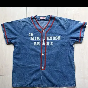 90s miki HOSE MEN'S 미키 하우스 데님 베이스볼 셔츠