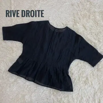RIVE DROITE 리브 드와 블라우스 페플럼 오분 소매 블랙 일본제