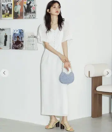 코코딜 벌룬 슬리브 레이스 원피스