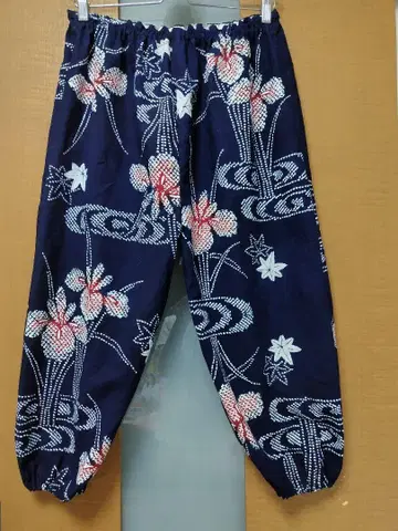 기모노 리메이크, 유카타 천으로 만든 몸빼 팬츠, 길이 84cm
