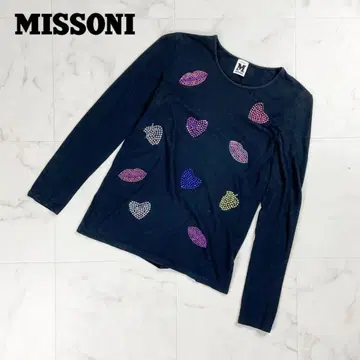 M MISSONI 롱 슬리브 티셔츠 블랙 사이즈 38*BD258