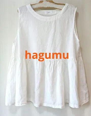 hagumu 블라우스 슬리브리스 린넨