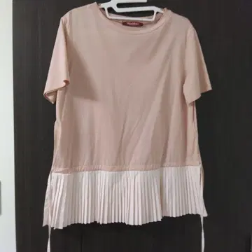 Max Mara Studio 핑크 플리츠 티셔츠