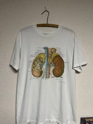 90s Hanes 해부학 장기 신장 빈티지 티셔츠
