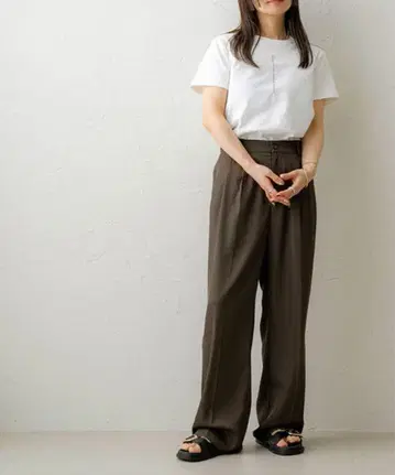 NOAHL 컬러 스트레이트 팬츠 브라운 S