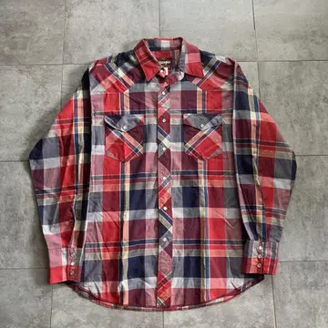 Wrangler 체크 무늬 웨스턴 긴팔 셔츠