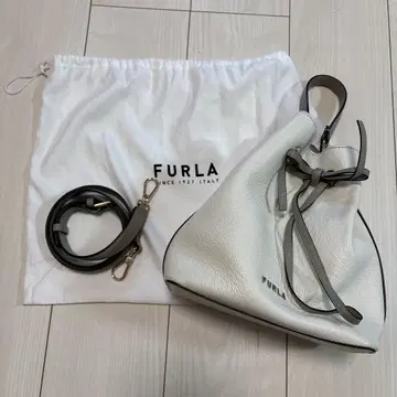 FURLA 훌라 2way 버킷 백 코스탄자 주름 가죽 그레이지
