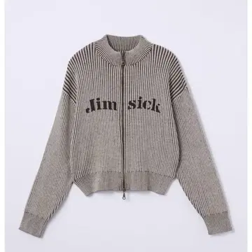 JIMWAG 집업 리브 니트 점퍼