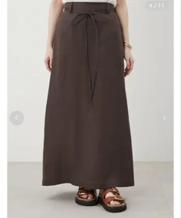 린넨 스커트 허리 리본 포함